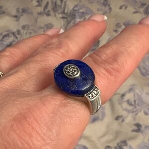 Silver and Blue Stone Women's Ring